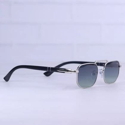 عینک آفتابی پرسول فریم فلزی نقره ای عدسی سبز MT 3081/4