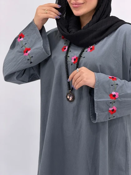 مانتو لینن گلدوزی نرگس کد 5953
