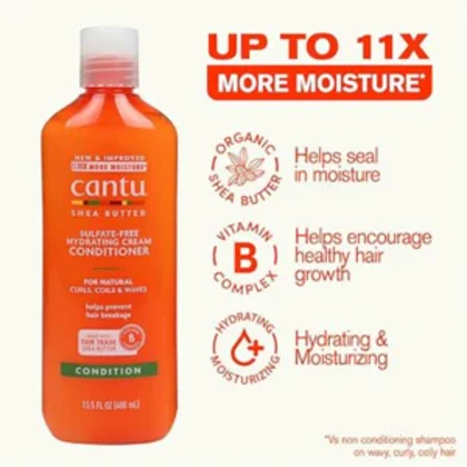 نرم‌کننده آبرسان و مغذی مو شی باتر کانتو Cantu Shea Butter Moisturizing & Nourishing Conditioner