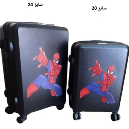 چمدان کودک مرد عنکبوتی سایز 24 رنگ مشکی ricardobeverlyhills