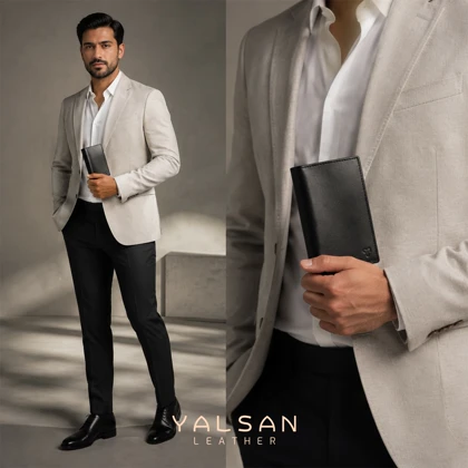 کیف پول مردانه چرم یلسان مدل پارلا کد 018-GS