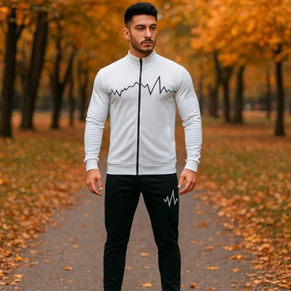 ست سویشرت شلوار مردانه سفید مدل EKO