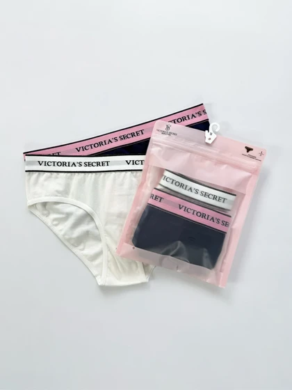 شورت اسلیپ زنانه نخ پنبه کمر کش ساده بسته 2 عددی ویکتوریا سکرت Victoria's Secret