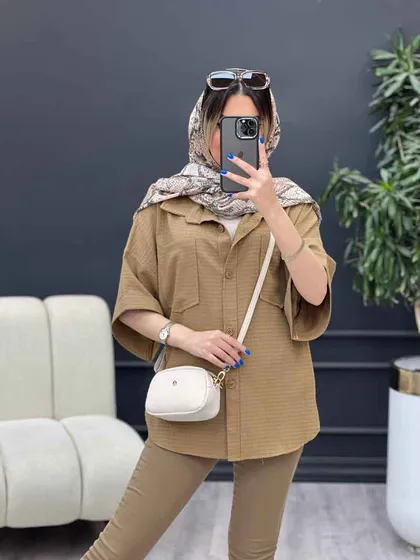 شومیز دو جیب پایین هلال