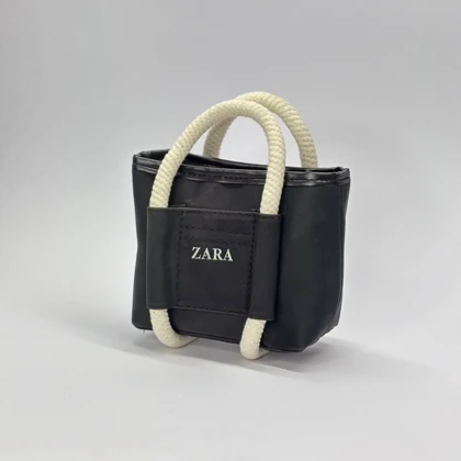 کیف زنانه دستی مدل ZARA بند حصیری مشکی