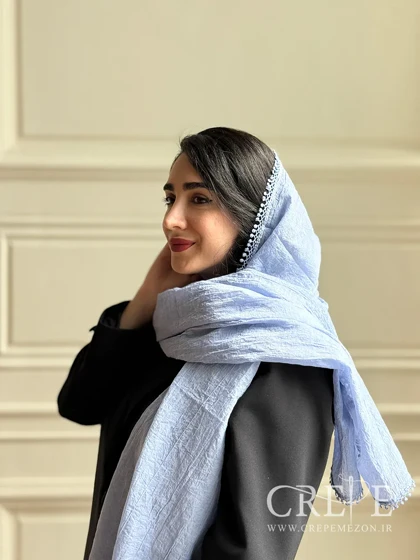 شال کتان دور دانتل