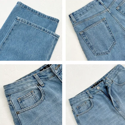 شلوار جین راسته لاین آبی روشن