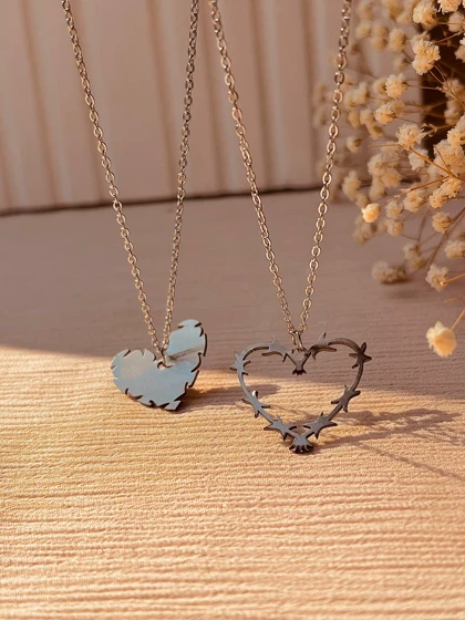 گردنبند قلب ست کاپلی استیل