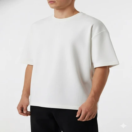 دورس مردانه سه نخ آستین کوتاه، سفید داخل کرکی، باکسی استایل روزمره کد 5002