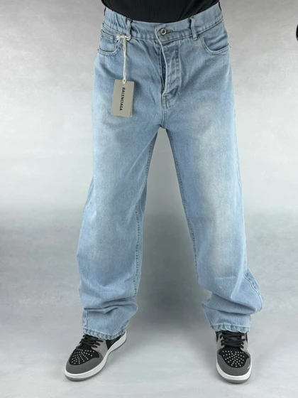 شلوار بگ مردانه آبی روشن ساده 154