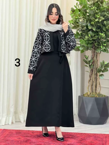 ست کت طرح دار و سارافون
