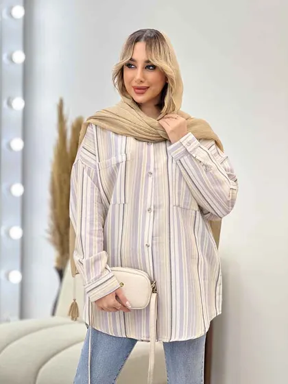 شومیز راه راه دو جیب
