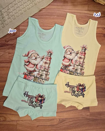 ست رکابی و شورت دخترانه کریسمس