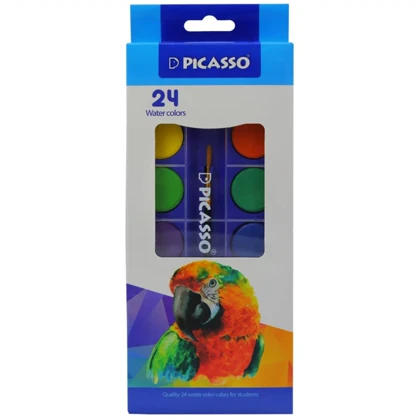 آبرنگ 24 رنگ پیکاسو Picasso مدل WT-1024 با قلمو