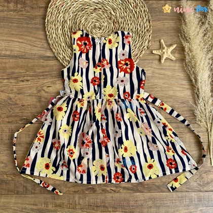 سارافن نخی گل‌دار گل زرد