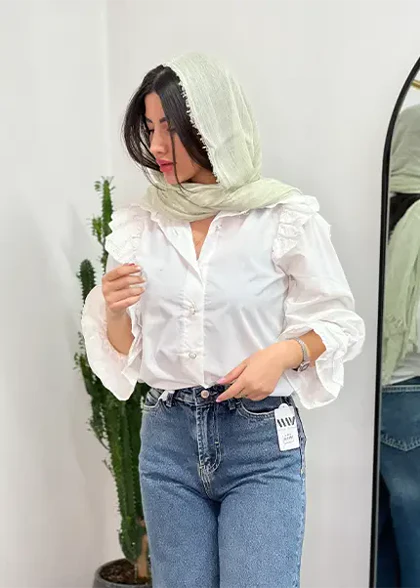 شومیز چین‌دار گلدوزی کد 4045