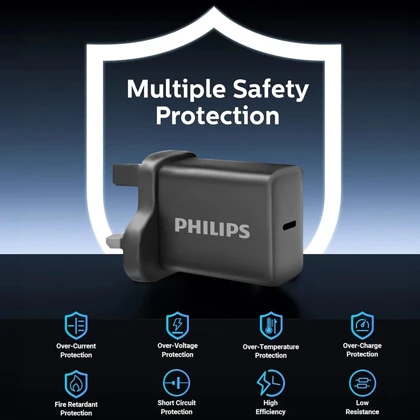 شارژر دیواری 30 وات فیلیپس Philips مدل DLP5312NB دوشاخه ایرانی