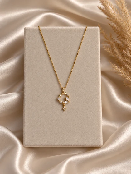 گردنبند زنانه مدل ماه و ستاره 2
