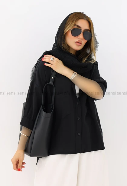 شومیز زنانه یقه هفت لایوسل کد1005845