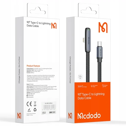 کابل تایپ سی به لایتنینگ گیمینگ مک دودو Mcdodo مدل CA-3350 توان 36 وات 1.2 متر