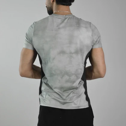 تیشرت ورزشی رانینگ مردانه مدل 9130 طوسی روشن