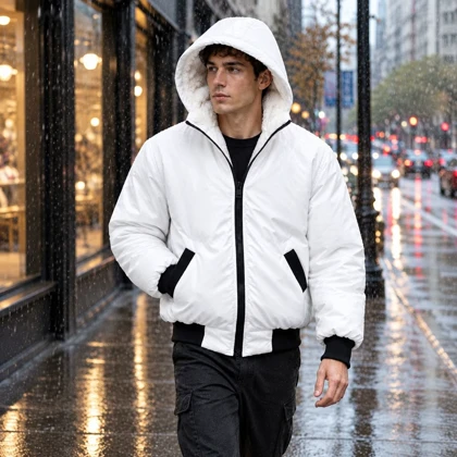 سویشرت مردانه سفید داخل تمام خز مدل adidas