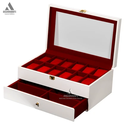 جعبه ساعت مچی 12 تایی سفید Box Watches T12-4