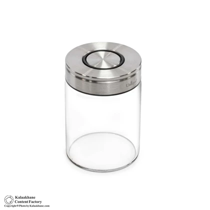 ادویه شیشه ای یونیک درب استیل مدل 1726 سایز 9.5 سانت