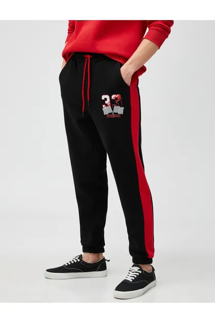 شلوار ورزشی Jogger مسابقه ای با طرح دور کمر با جیب 3SAM40105MK