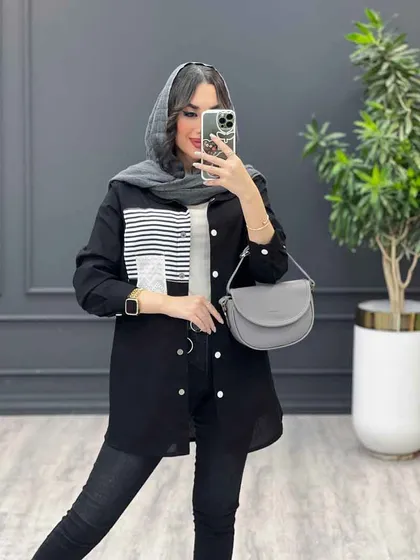 مانتو شومیزی جیب دو تکه