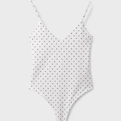 بادی زنانه استرادیواریوس Stradivarius مدل Polka dot V-neck