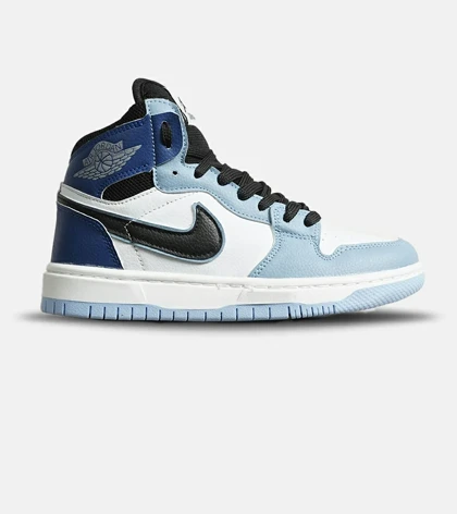 کفش کتانی ساق‌دار مردانه و زنانه سفید آبی NIKE jordan 1 مدل 8140