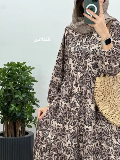 پیراهن بلند طرحدار مرسانا 7