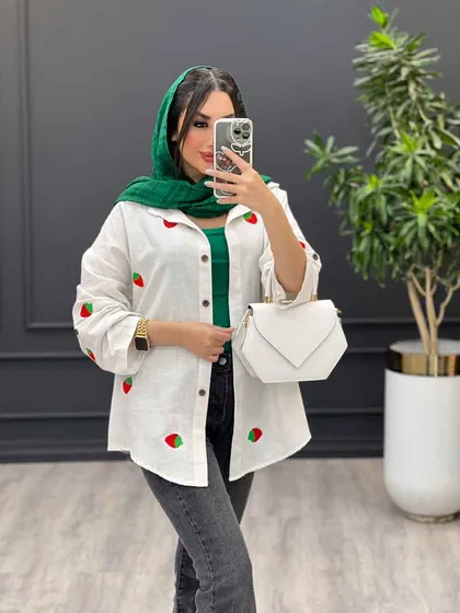 مانتو طرح توت فرنگی