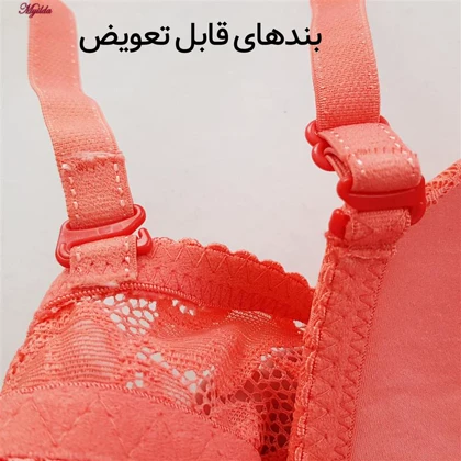 ست شورت و سوتین زنانه مدل پوش آپ فنردار کاپ اسفنجی بند متحرک رنگ گلبهی لنا ژنکن
