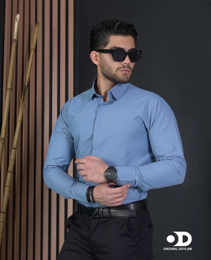 پیراهن دوشین اسپرت-مجلسی مردانه رنگ خاص کد a125 یقه خرگوشی snt