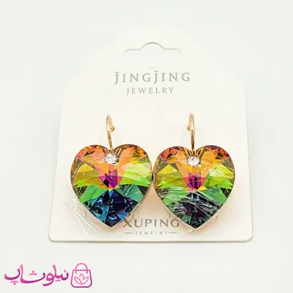 گوشواره ژوپینگ با کریستال سواروسکی هفت رنگ