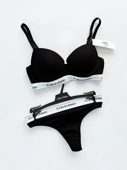 ست شورت بکلس و سوتین فنر دار نخ پنبه کلوین کلاین Calvin Klein