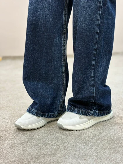 شلوار نیم بگ جین آبی سنگشور ام کی