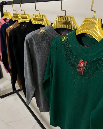 بافت زنانه گپ مجلسی نگین‌دار ترک