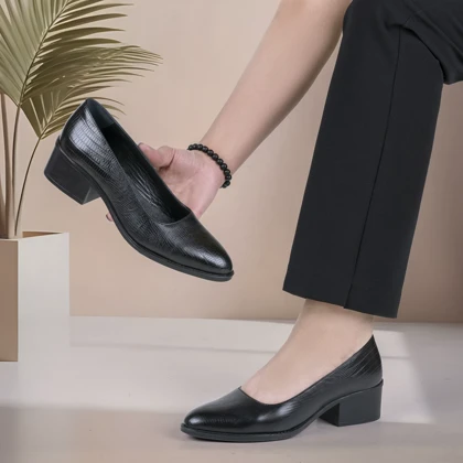 کفش چرم زنانه مدل سیندرلا کد 3765