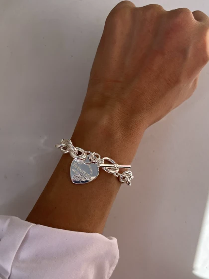 دستبند تیفانی ابکاری نقره(روکو اکسسوری)