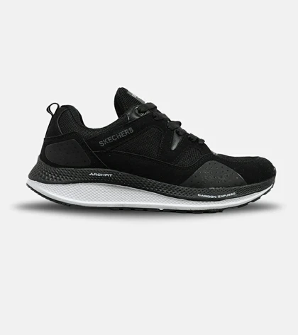 کفش کتانی طبی زنانه و مردانه مشکی سفید SKECHERS archfit v02