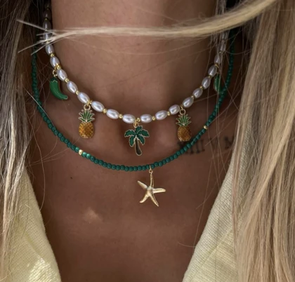 گردنبند مرواریدی آناناس