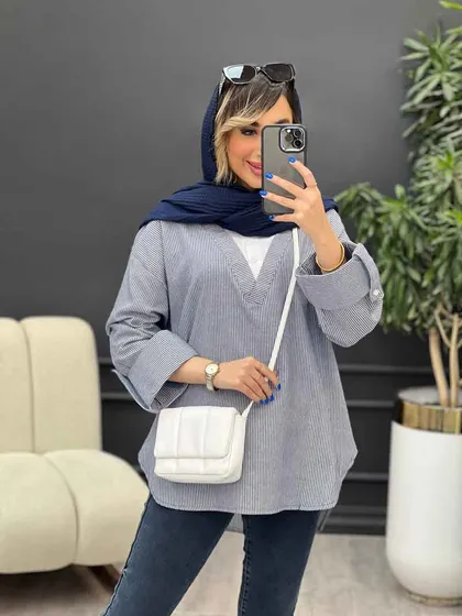 شومیز ترکیبی راه راه