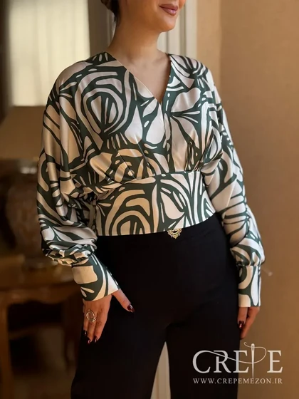 کراپ ساتن یقه هفت