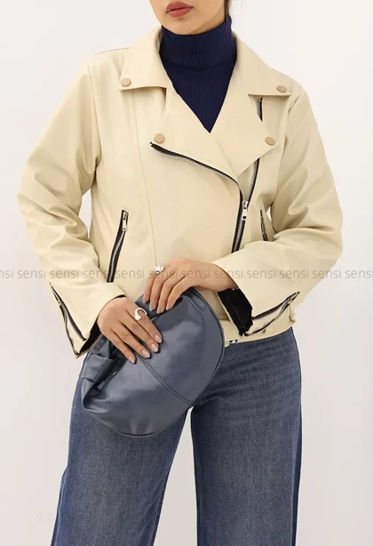 بایکر چرم آستر دار زارا کد1004868