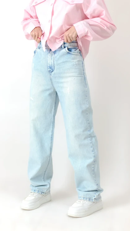 شلوار نیم بگ جین