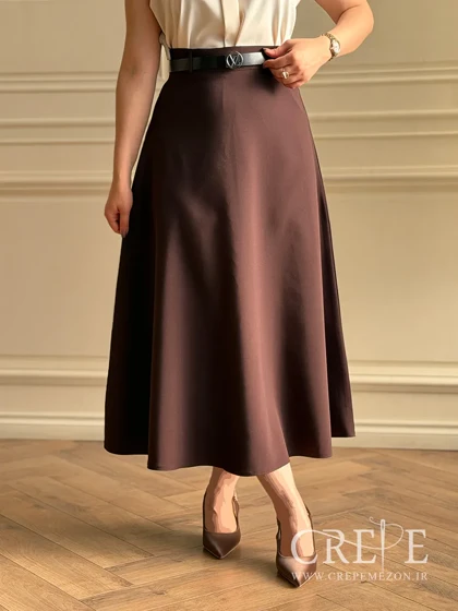 دامن نیم کلوش کمربند دار قد 95