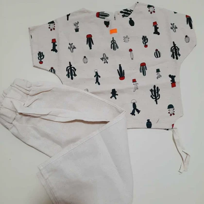 کراپ شلوار دخترانه کاکتوس لینن